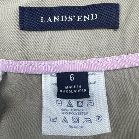 Lands End Women’s Pleated Front Khaki Tan Trouser Pants Size 6 Classic Pockets - Picture 7 of 12